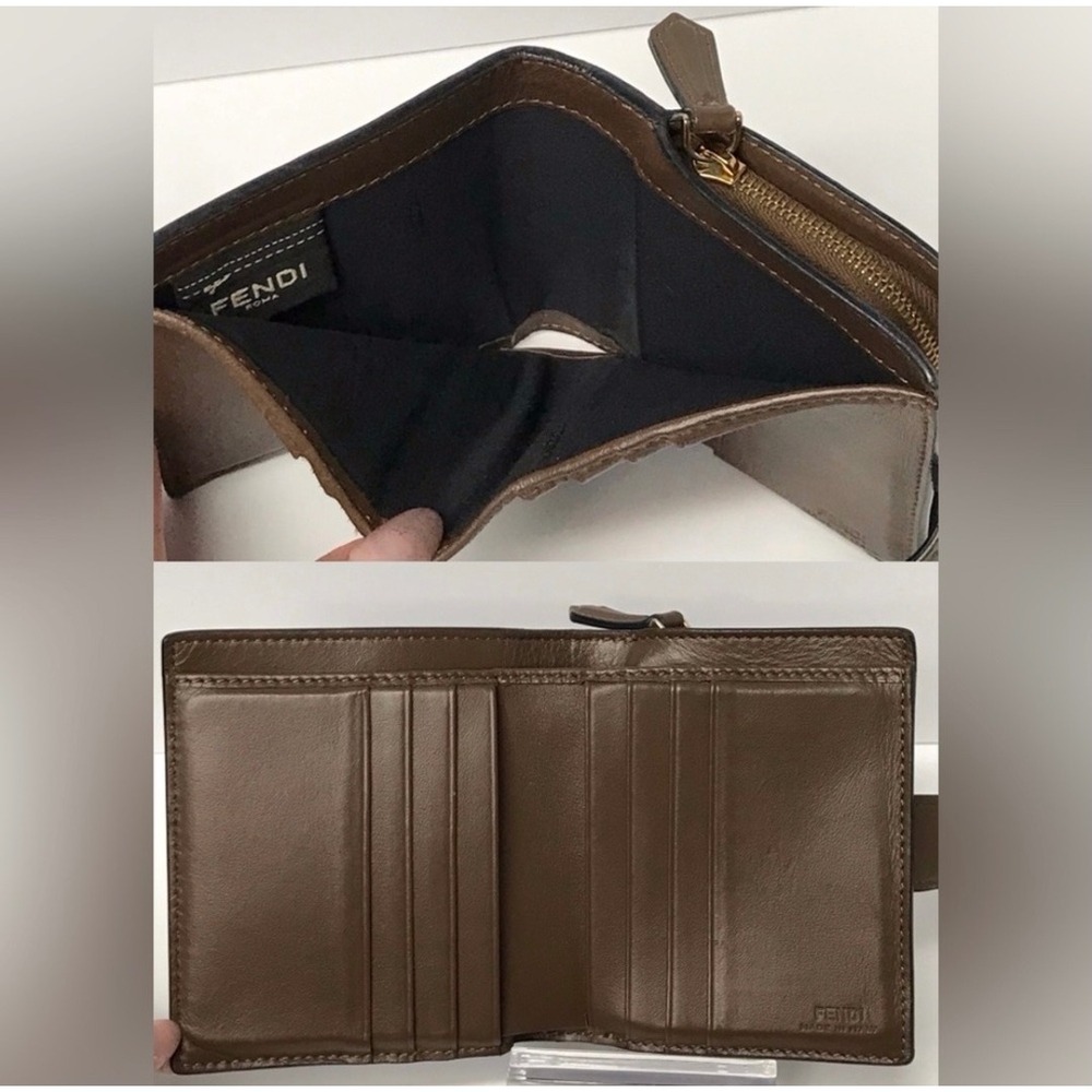 Fendi Roma Wallet FF Logo Snap Closure Bifold Coin Purse - Picture 10 of 13
